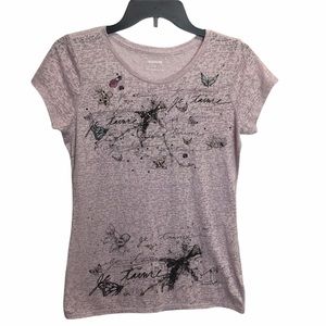 🐞Express Lavender Burnout Tee Size Small EUC